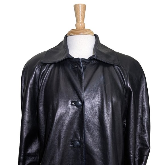 BRISA/NORDSTROM Supple & Soft 3/4 Length Coat 100% Leather - Picture 3 of 8